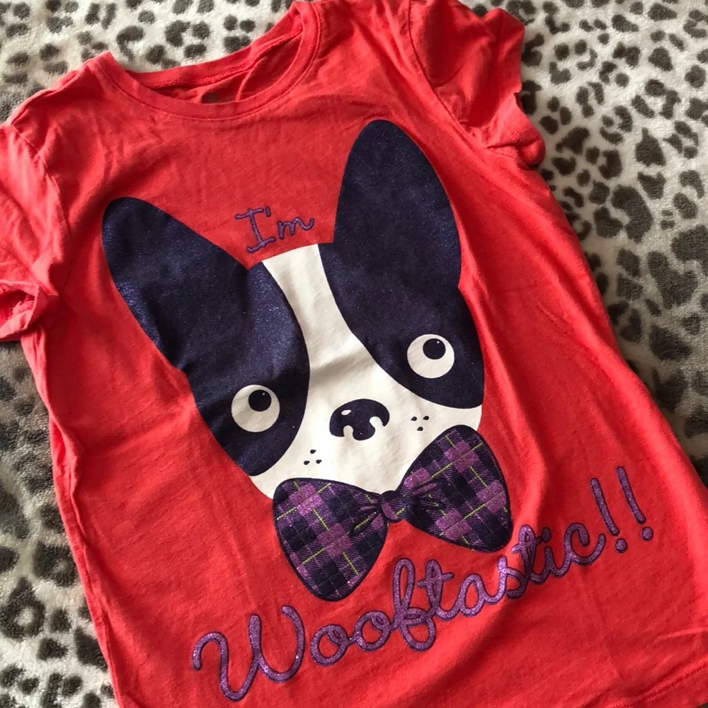 Children’s Place Pink Dog Graphic Tee Large 10/12